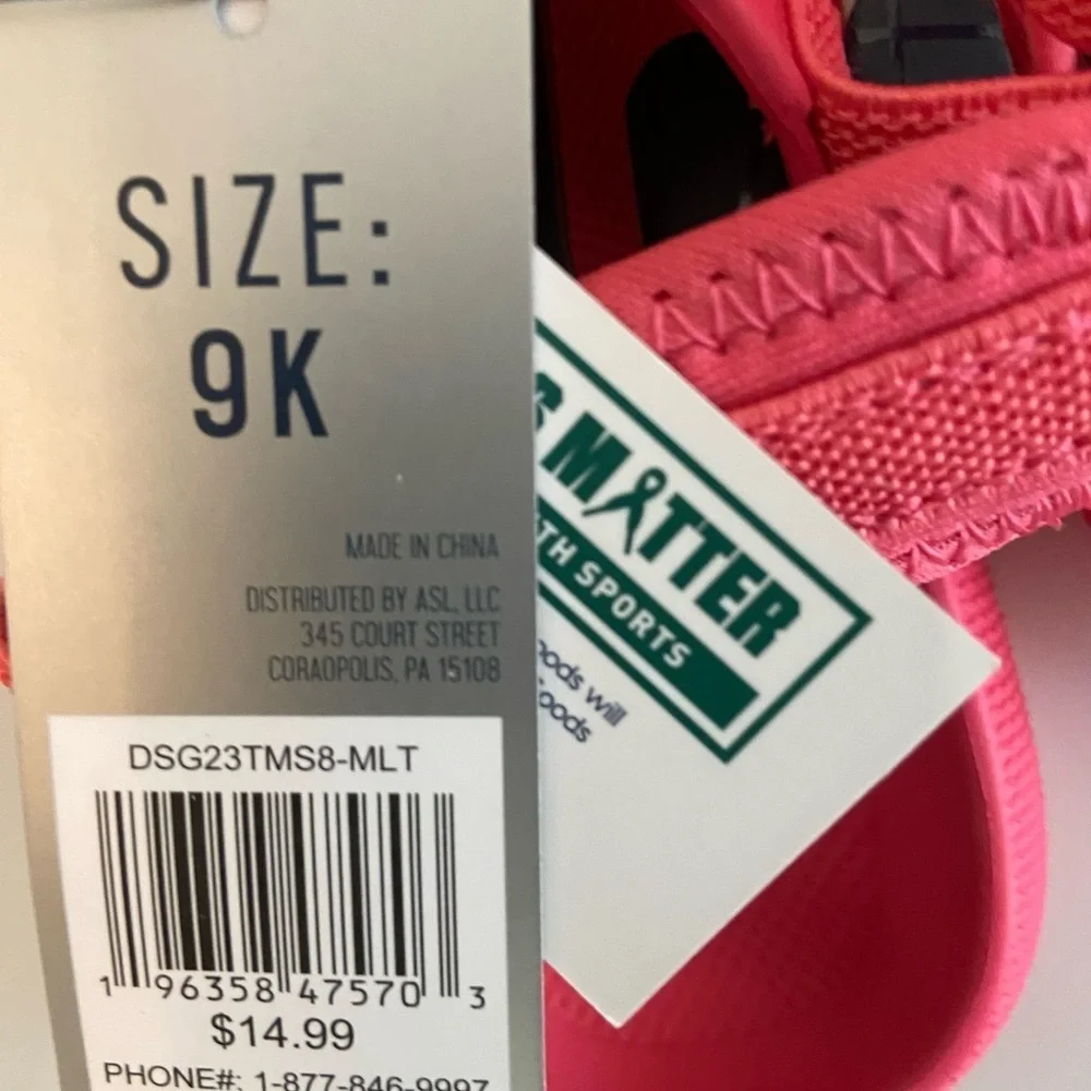 DSG Pink Slide Sandals Water Shoes Size 9K New